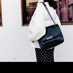 UR black shoulder bag with chain strap, new.
